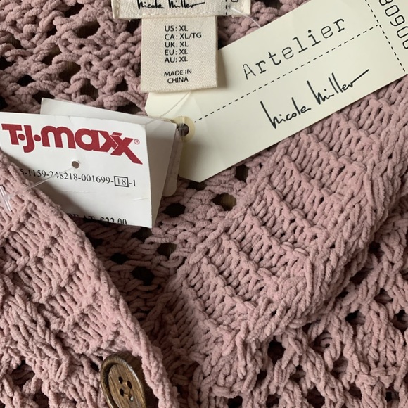 NWT Nicole Miller  Crochet Cardigan Sc XL - Picture 2 of 8